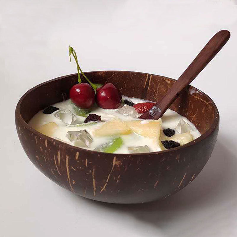 Coconut Bowl Coconut Shell Bowl Tableware Rice BowlCoconut Shell Dried Fruit Plate Handmade Coconut Bowl Salad Bowl Coconut Wood Bowl