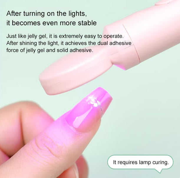 Nail art UV light solid jelly adhesive black film seamless ultra-thin adhesive for wearing nail patches, special adhesive for lo