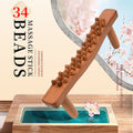 Handheld 34 Beads Home Massaging Device wood stick massage tool Body Massage Wooden Guasha Tool for Relaxation - [Disassembly version] Carbonized 34 beads + acupuncture point map