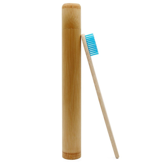 Genkent 1 PCS Bamboo Toothbrush Novelty Wooden Teeth Brush soft-bristle Bamboo Fibre Wooden Handle Bamboo Tube Charcoal Set