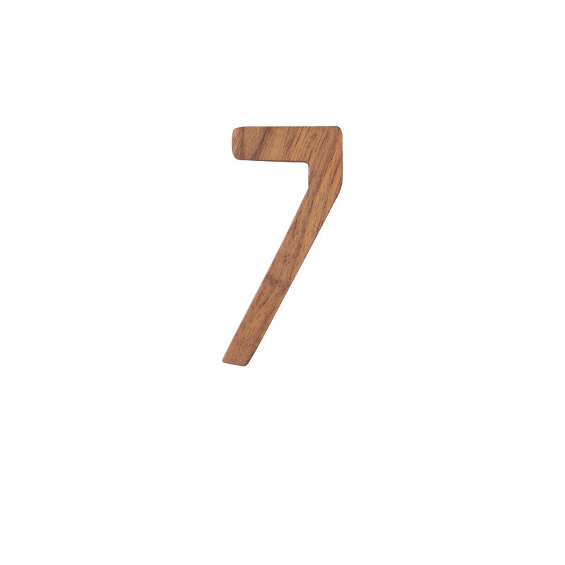 Black Walnut Numbers Nordic Style Log Numbers And Letters Solid Wood House Number Ins Wall Decoration