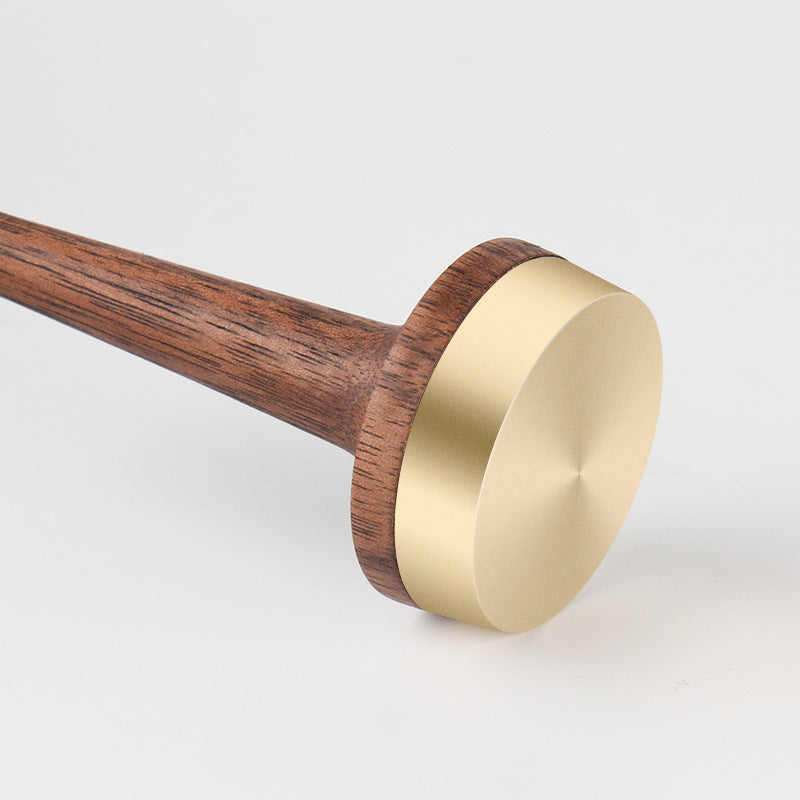 Wooden Walnut &amp; Brass Ring Display Stand, Solid Wood Ring Rack, Custom Logo Printing, Modern Minimalist Style