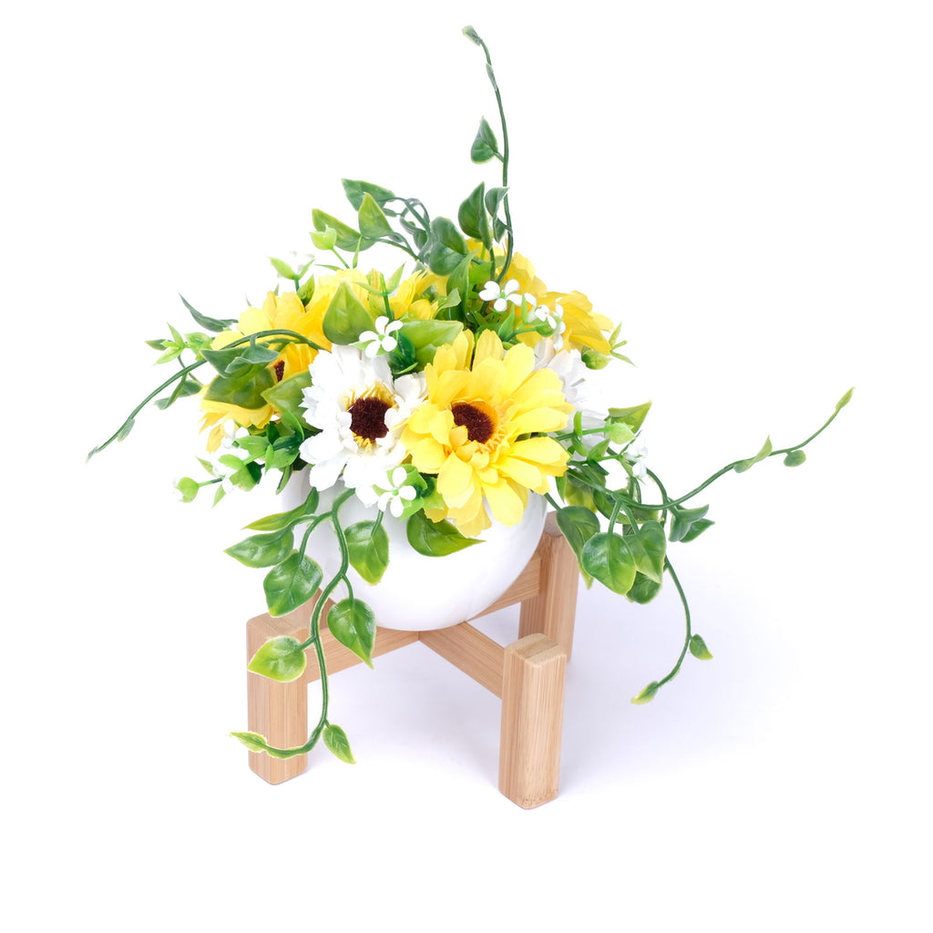 Bamboo Flower Stool Shelf Home Decoration Garden Plant Small Potted Flower Display Stand