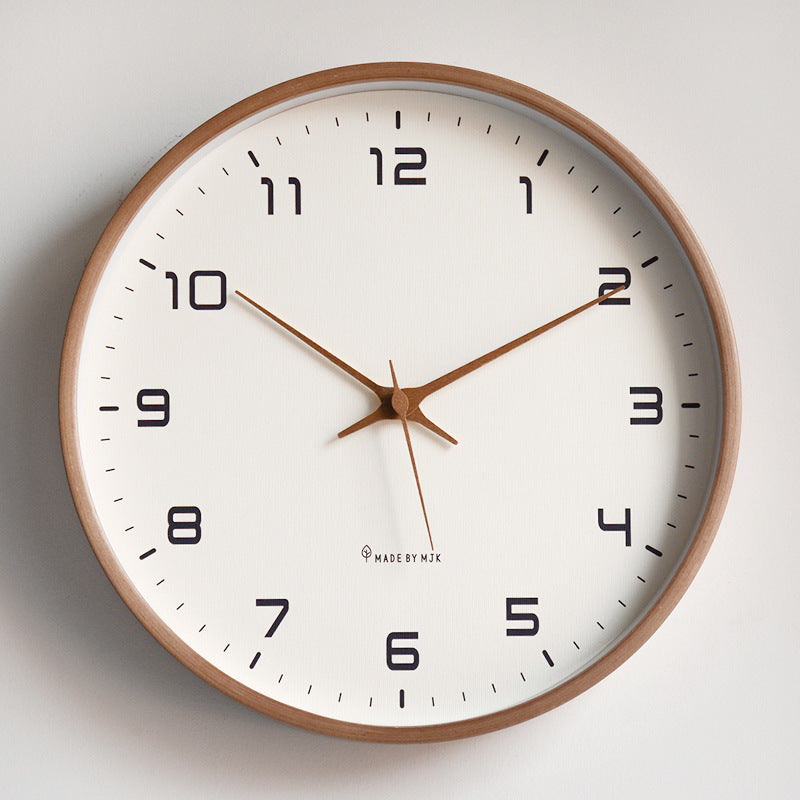 Nordic Solid Wood Simple Wall Clock Living Room Home Clock Decoration Silent Clock Fashion Japanese Modern Luxurious Creative Cl