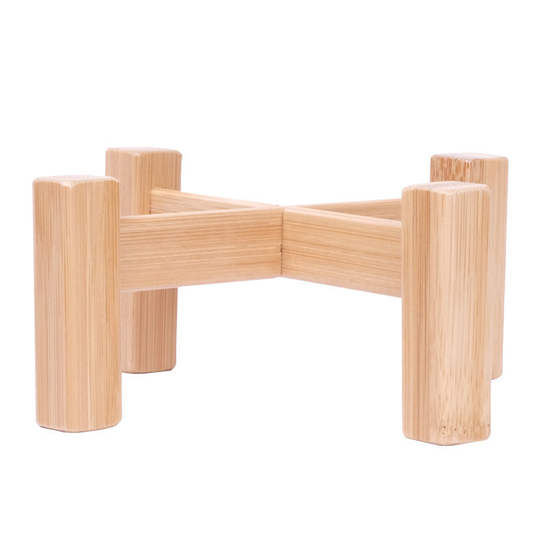 Bamboo Flower Stool Shelf Home Decoration Garden Plant Small Potted Flower Display Stand - Wooden