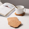 Cherry Wood Solid Wood Coaster Wooden Hand-Carved Coaster Solid Wood Kung Fu Tea Cushion Creative Hand-Made Saucer - cherry wood coaster