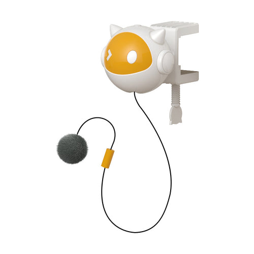 Automatic Interactive Cat Toy Ball with Self-Rotating & Jumping Motion, Electric Pet Teaser for Cats, Anti-Hairball Fun Play - Yellow