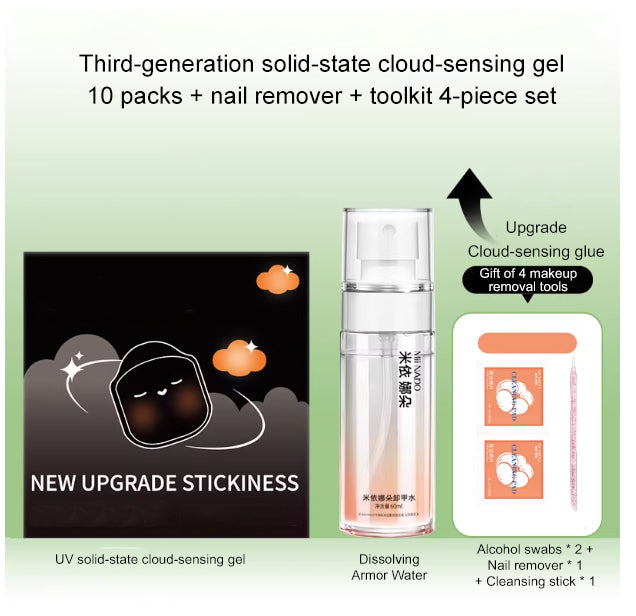 Nail art UV light solid jelly adhesive black film seamless ultra-thin adhesive for wearing nail patches, special adhesive for lo