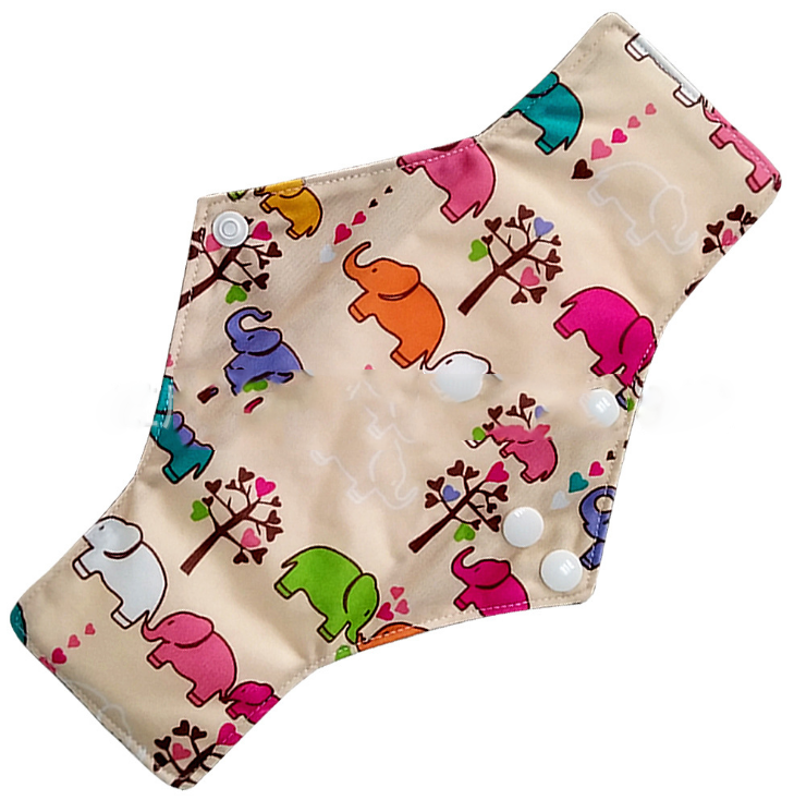 5pcs lady reusable cloth pads with bamboo cotton inner  Bamboo Reusable Sanitary Pad