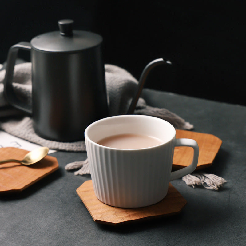 Cherry Wood Solid Wood Coaster Wooden Hand-Carved Coaster Solid Wood Kung Fu Tea Cushion Creative Hand-Made Saucer