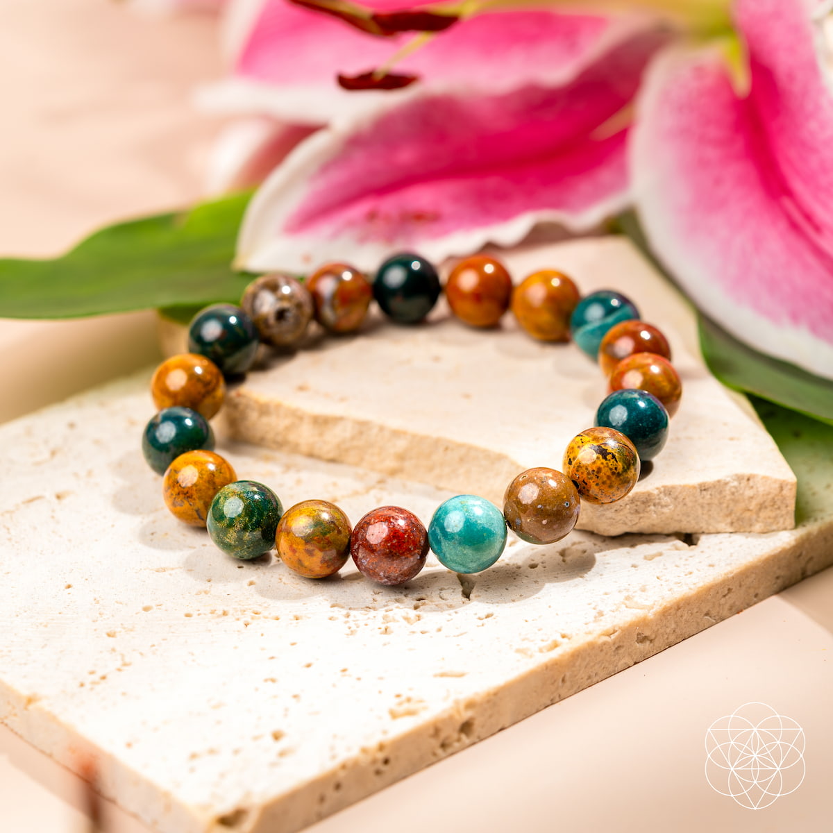 Quiet My Mind â€“ Ocean Jasper Bracelet