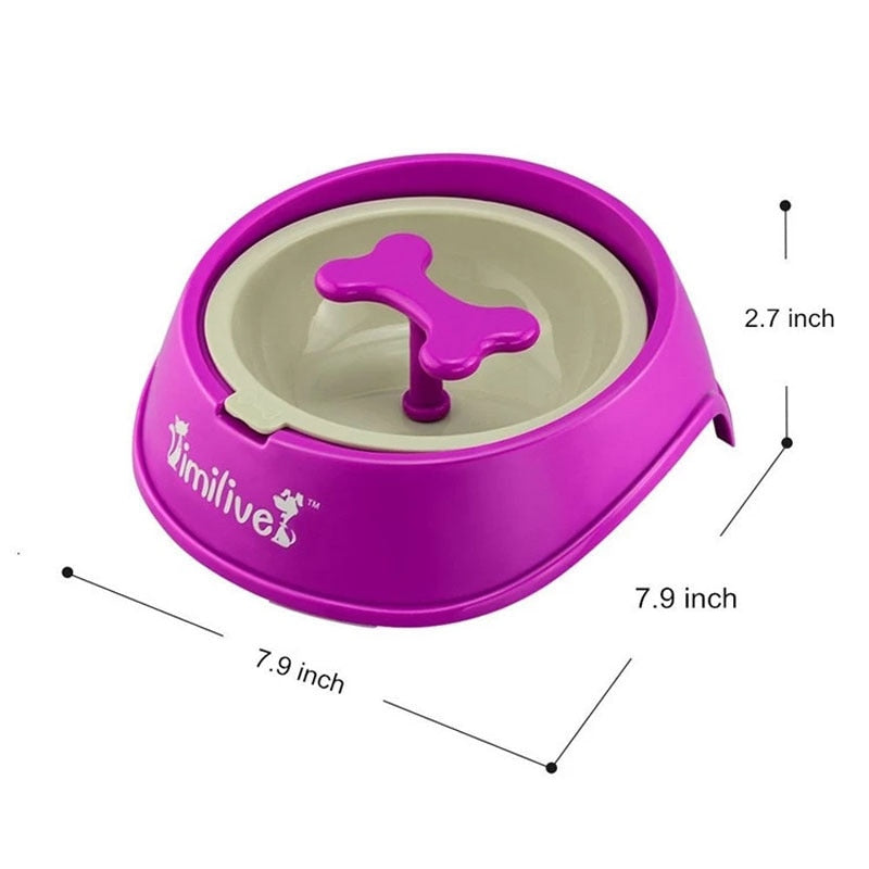 Rotary Anti Choke Pet Feeder dog Slow Eating Drink Bowl Bone Shaped Prevent Gluttony Obesity Anti-skid Pet Supply sport dish