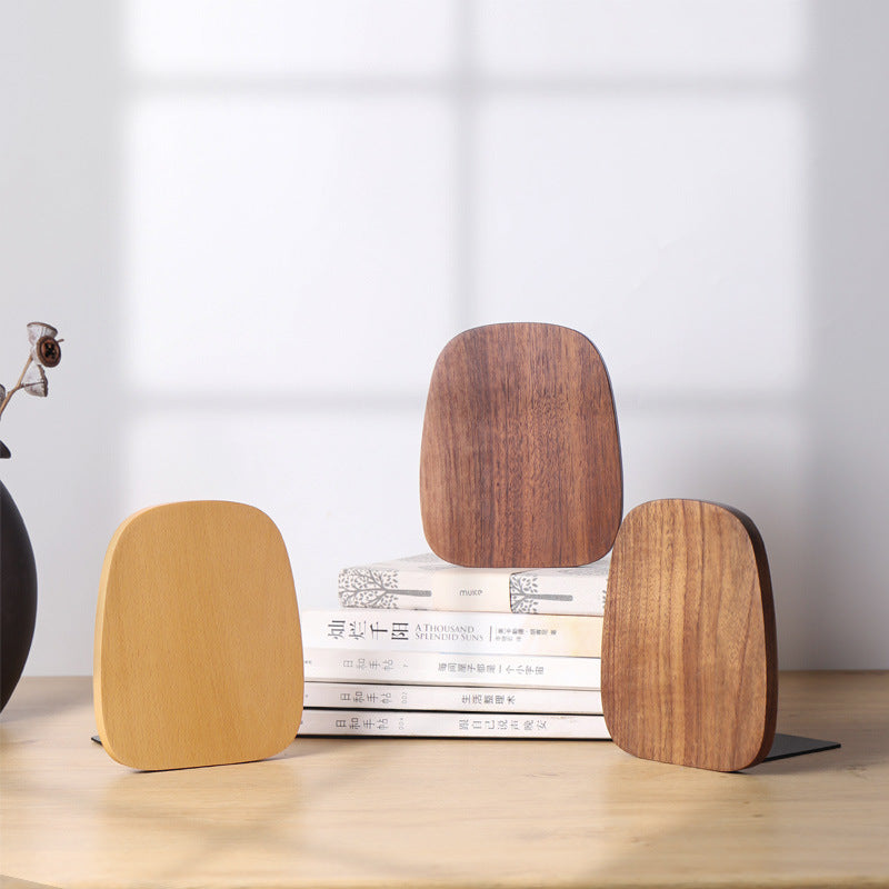 New Simple Storage Bookends Solid Wood Creative Student Stand Bookshelves Baffles Book Leans Bookends Bookstand