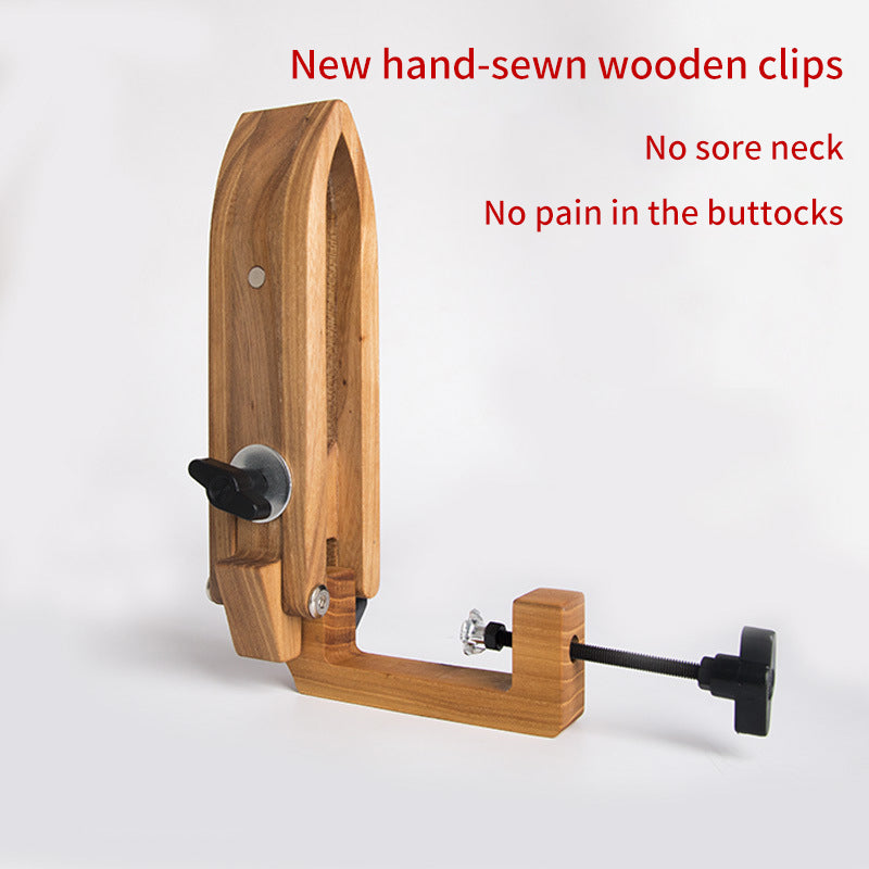 Leather Hand Sewn Wooden Clip Handmade Leather Bag DIY Tools Leather Craftsman Stitching Embroidery Frame Wood Seam Mending - F (360 degree rotation)