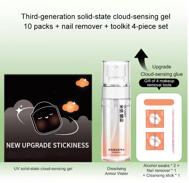 Nail art UV light solid jelly adhesive black film seamless ultra-thin adhesive for wearing nail patches, special adhesive for lo