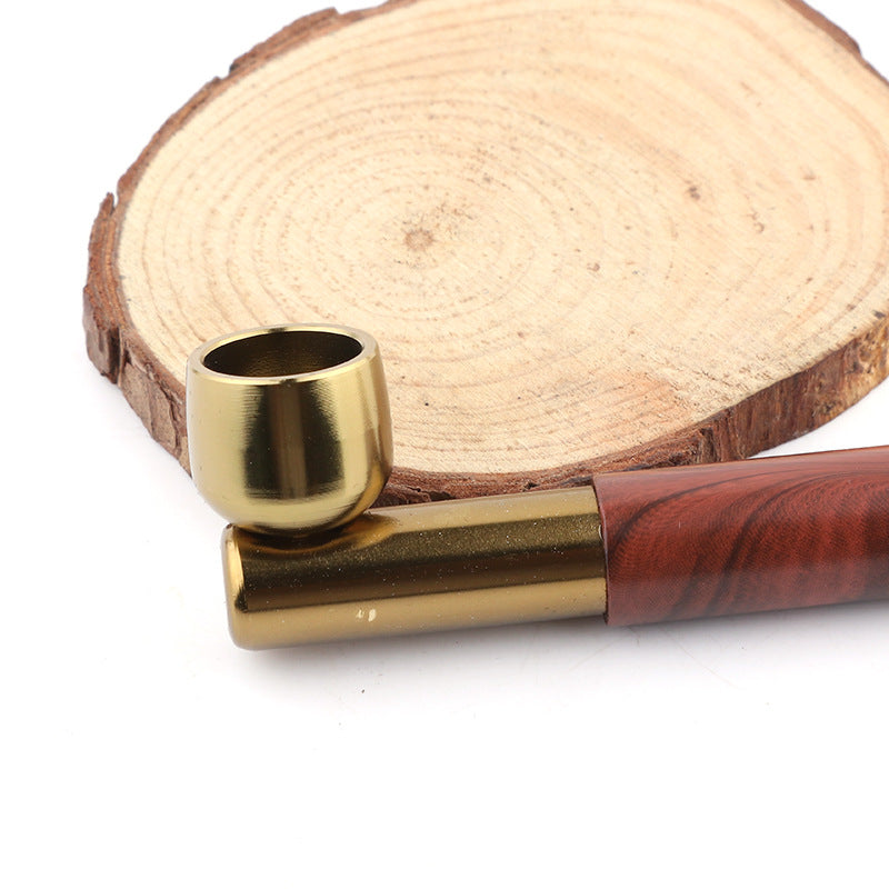 The new wood metal pipe, metal pipe, pipe smoking, smoking weed, tobacco / cigarette, double with