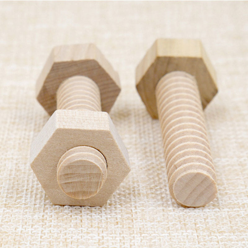 Early Education Educational Screw Nut Assembling Wooden Toy Solid Wood Screw Nut Hands-On Teaching Aid Educational Toy For Child