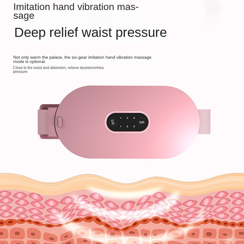 Waist Belt with Heat Therapy, Electric Heating, Rechargeable, Abdominal Warmth, Massage Function, Winter Gift for Women - White