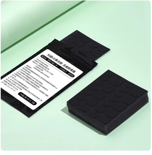 Nail art UV light solid jelly adhesive black film seamless ultra-thin adhesive for wearing nail patches, special adhesive for lo