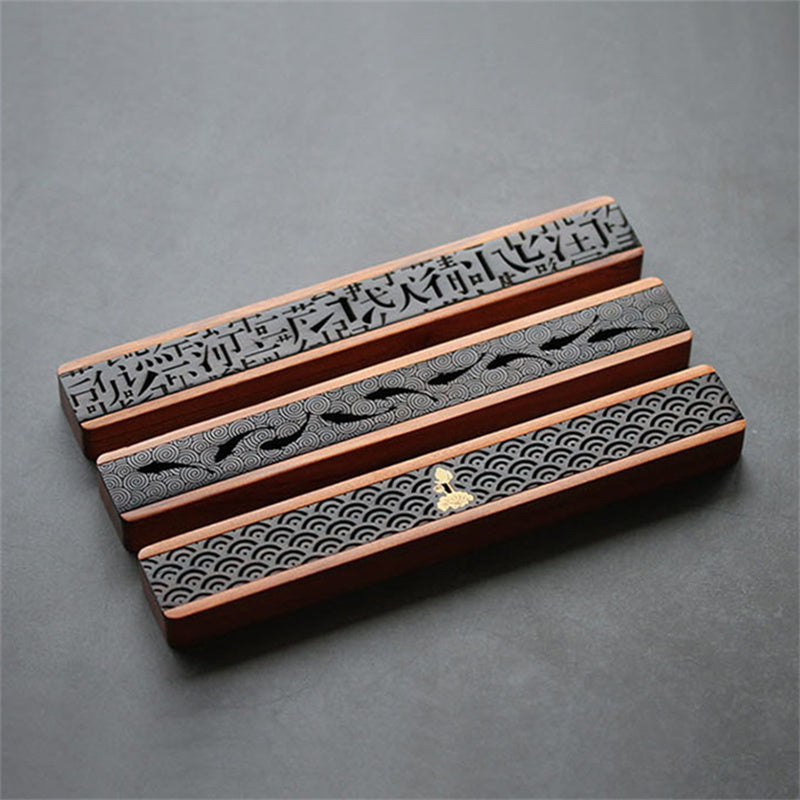 Solid wood hollowed out line incense box portable sleeping incense box incense box incense fumigation