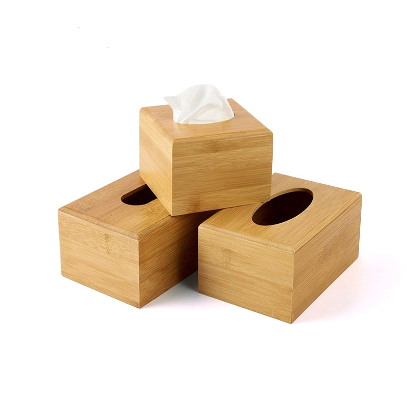 Bamboo Tissue Box Rectangle Paper Container for Home Office Desktop Paper Towel Box Hotel Napkin Tissue Holder Case