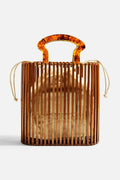 Ins Woven Women's Bag Fashion Beach Straw Bag Simple Acrylic Handbag Bamboo Bag - Woven Bag