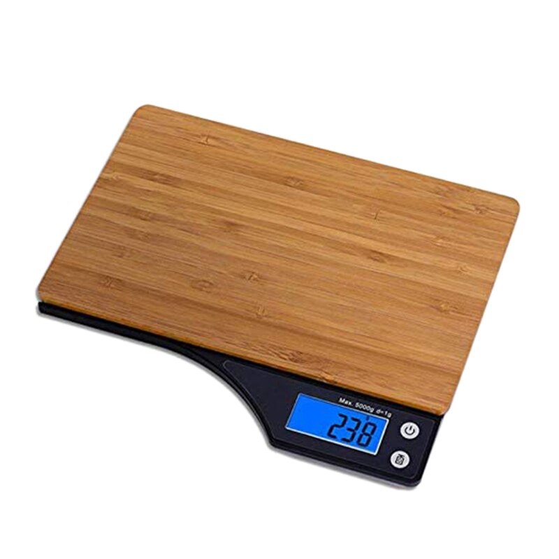 Digital Food Scale, Natural Bamboo Platform, Tare Function and Capacity for Grams and Ounces of Digital Kitchen Scale - wood
