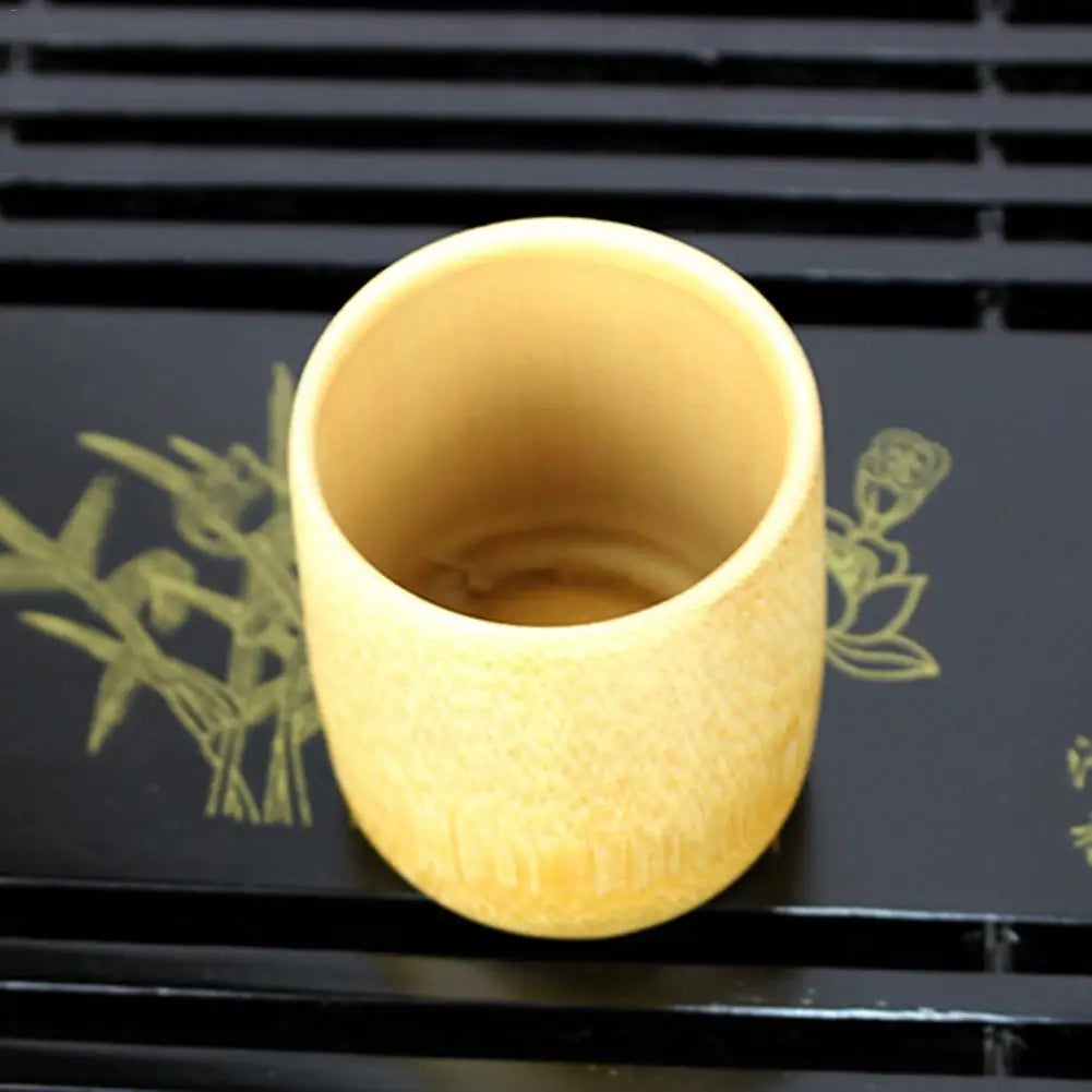 Green Natural Pure Hand Made Bamboo Cup Water Cup Bamboo Round Tea Cup Home House Supplies