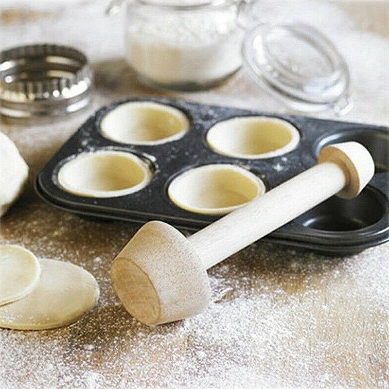 Instant Tart and Pie Molder Wood Double Side Wooden Pastry Kitchen Tools - Wood color