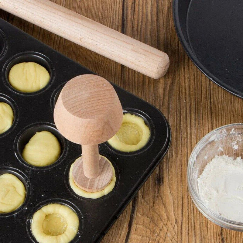 Instant Tart and Pie Molder Wood Double Side Wooden Pastry  Kitchen Tools