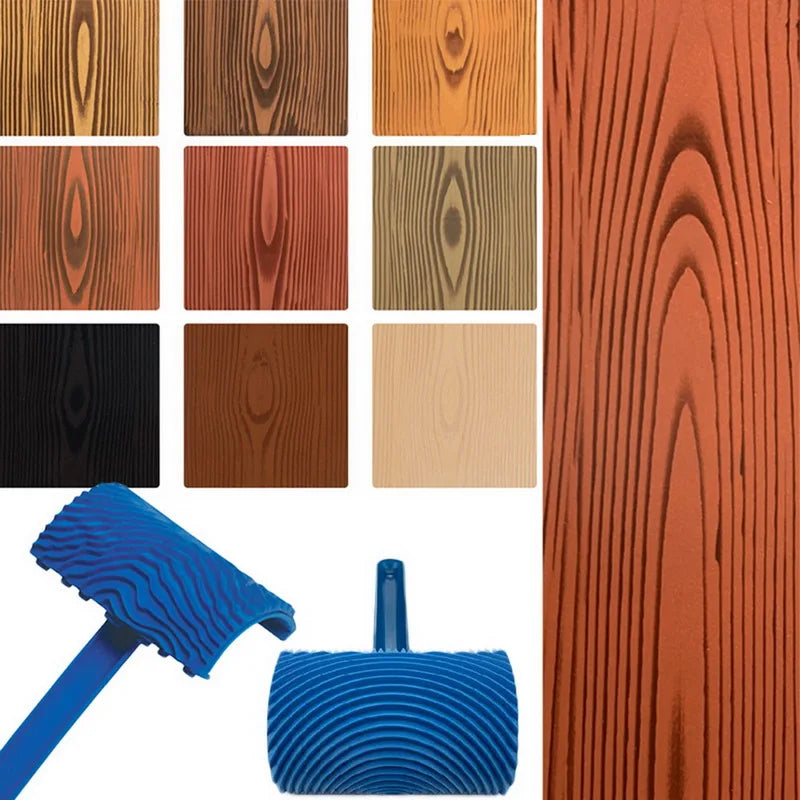 Imitation Wood Graining Pattern Wall Texture Art DIY Brush Painting Tool Rubber Wood Grain Painting Tool Home Decoration Rubber