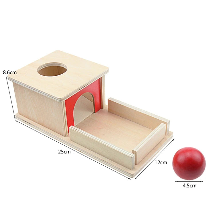 Toddler Wood Montessori Match Permanent Ball Box Round Rectangular Box Coin Box Toys