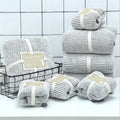 Bamboo Charcoal Coral Velvet Bath Towel For Adult Soft Absorbent Bamboo Carbon Fiber Household Bathroom Towel Sets - Grey
