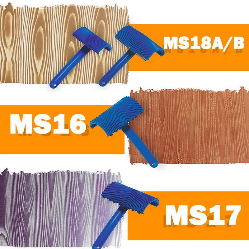 Imitation Wood Graining Pattern Wall Texture Art DIY Brush Painting Tool Rubber Wood Grain Painting Tool Home Decoration Rubber