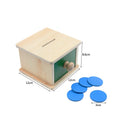 Toddler Wood Montessori Match Permanent Ball Box Round Rectangular Box Coin Box Toys