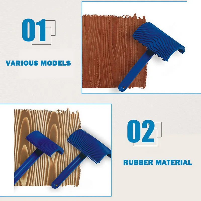 Imitation Wood Graining Pattern Wall Texture Art DIY Brush Painting Tool Rubber Wood Grain Painting Tool Home Decoration Rubber
