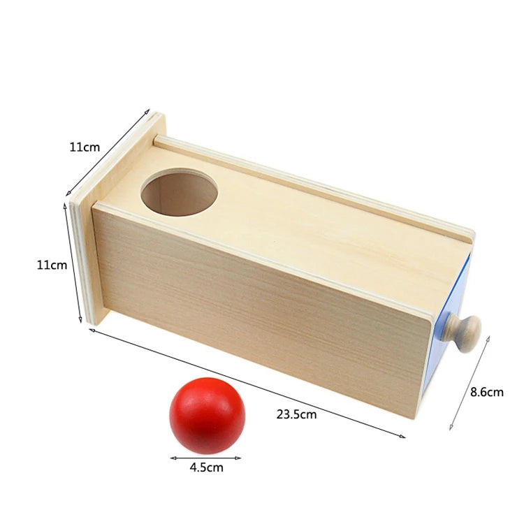 Toddler Wood Montessori Match Permanent Ball Box Round Rectangular Box Coin Box Toys
