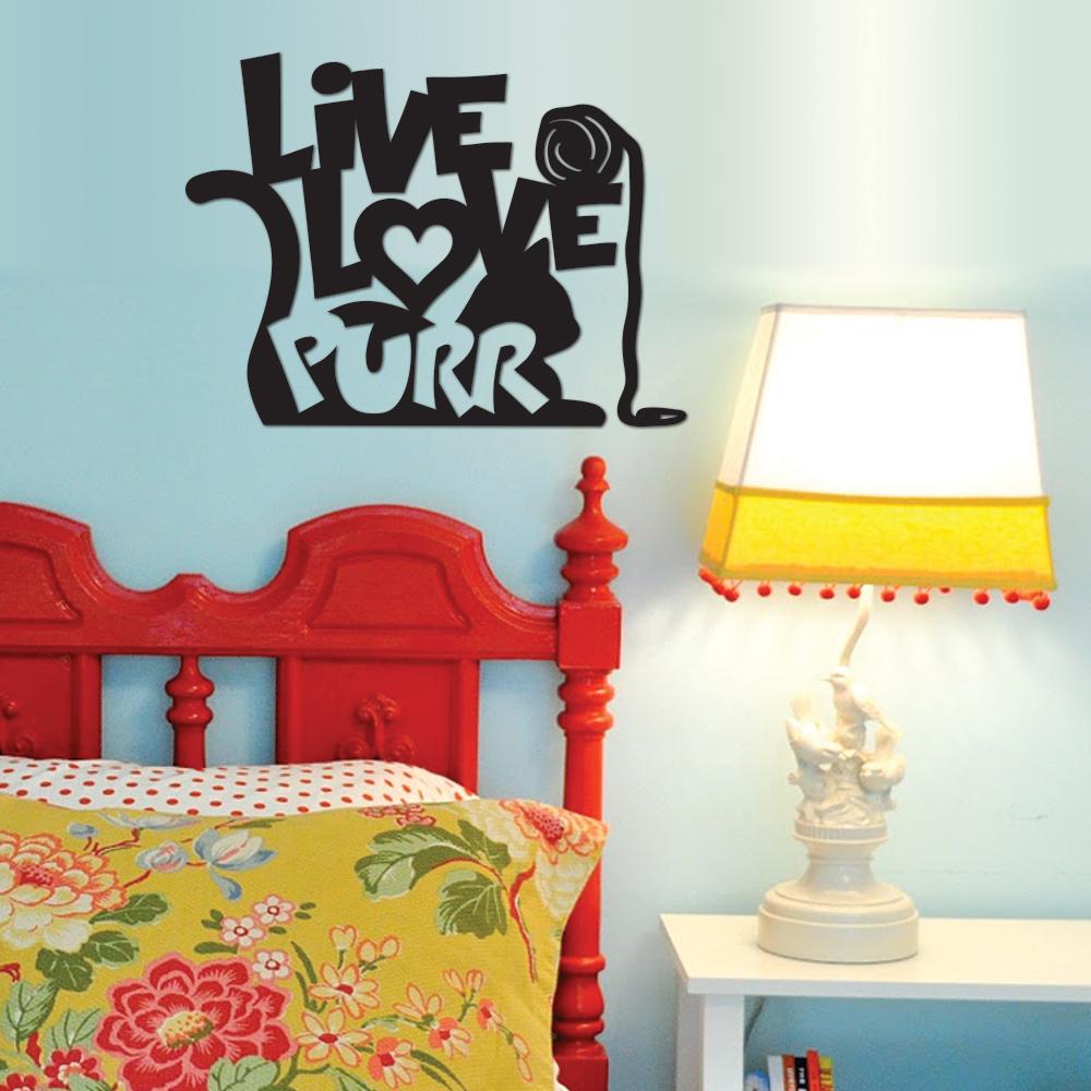 Live, Love, Purr - Metal Wall Art/DÃ©cor - 16 x 12