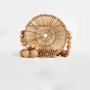 Round Summer Handmade Bamboo Bags Bohemian Straw Bag Hollow Rattan Woven Beach Bag Women Handbag Vintage Bali Lady Tote