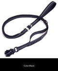 Heavy duty tactical bungee leash shock absorbing reflective, no pull. - Black 5x
