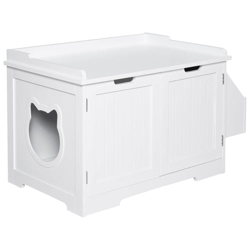 Cat Litter Box Nightstand End Table Enclosure - Brown